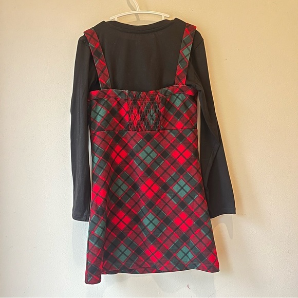 🌼 5/$25 Girls Holiday Plaid Dress Layered Top 6X Monkey Bars Tartan Christmas - Picture 6 of 7